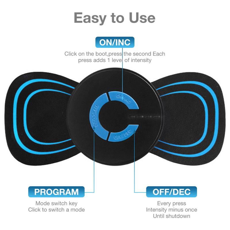 Breast Massage Pad Rechargeable Mini Massage Device With USB Charging 6 Modes Microcurrent EMS Mini Massage Device Bioelectric